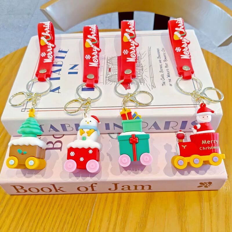クロスボーダーサンタクロースキーホルダーペンダントクリスマスツリープレゼント雪だるまキーホルダー祝日プレゼントお土産卸売り|undefined