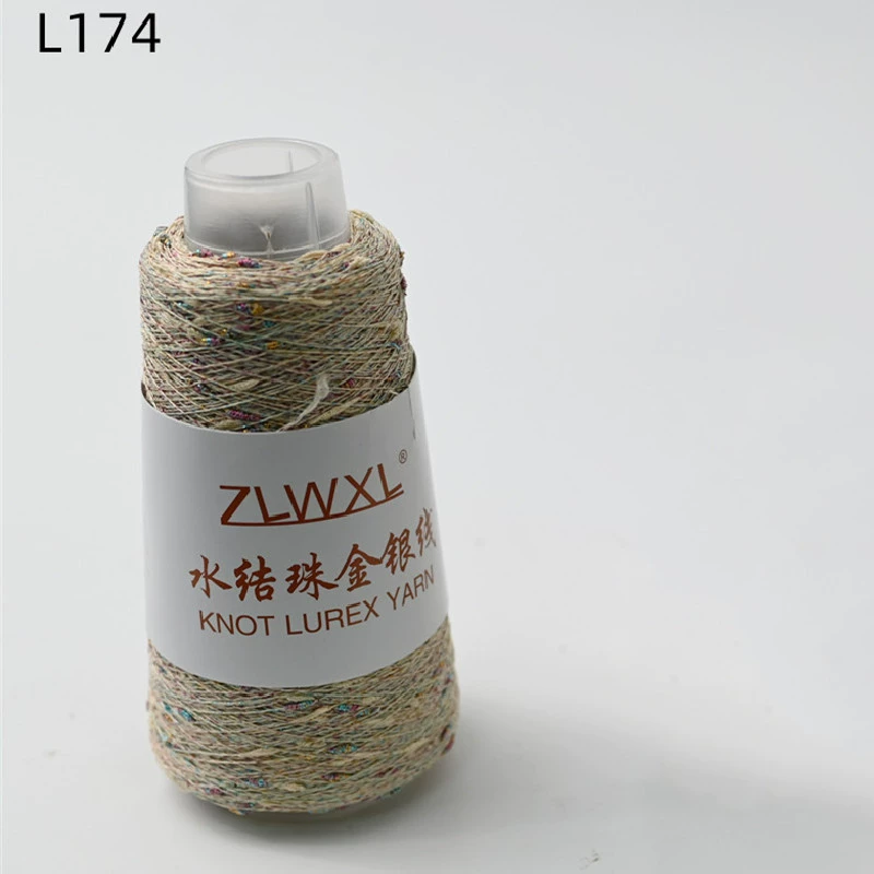 Woven silk threads handmade, 50 gram, gold and silver