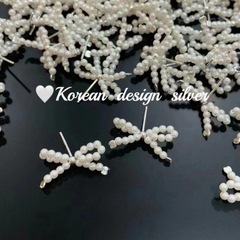 韓國東大門春夏新款耳釘 S925純銀簡約時尚蝴蝶結貝珠耳環女淑女