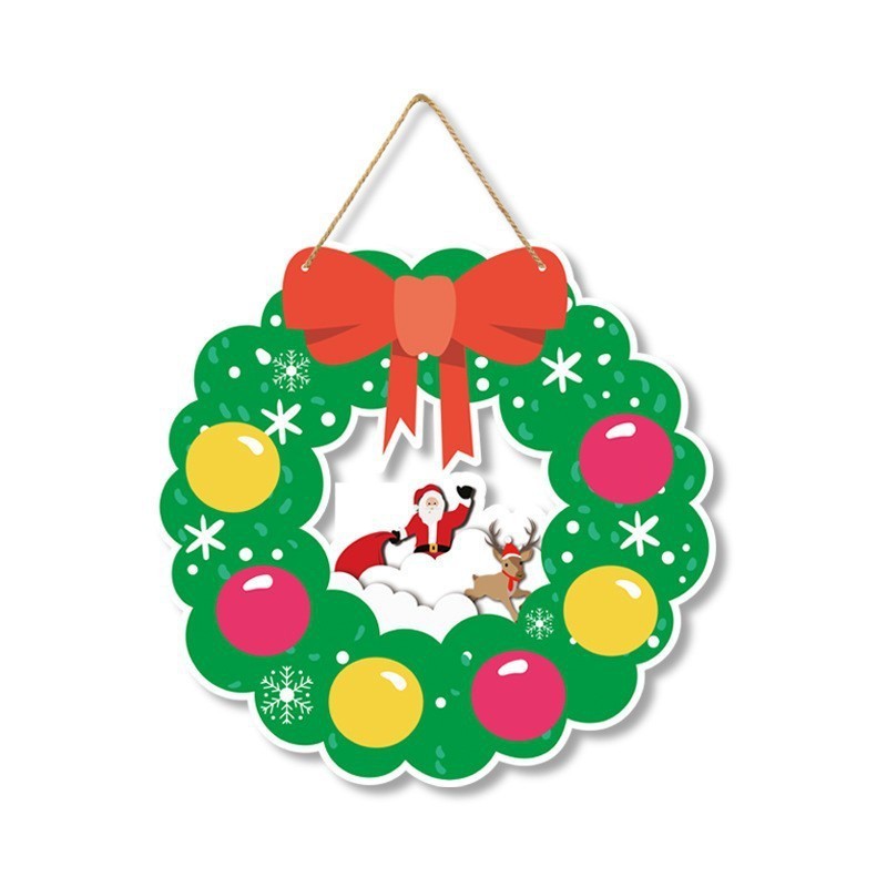 跨境新款Christmas圣诞纸质小门挂创意卡通装饰挂件场景氛围布置|undefined
