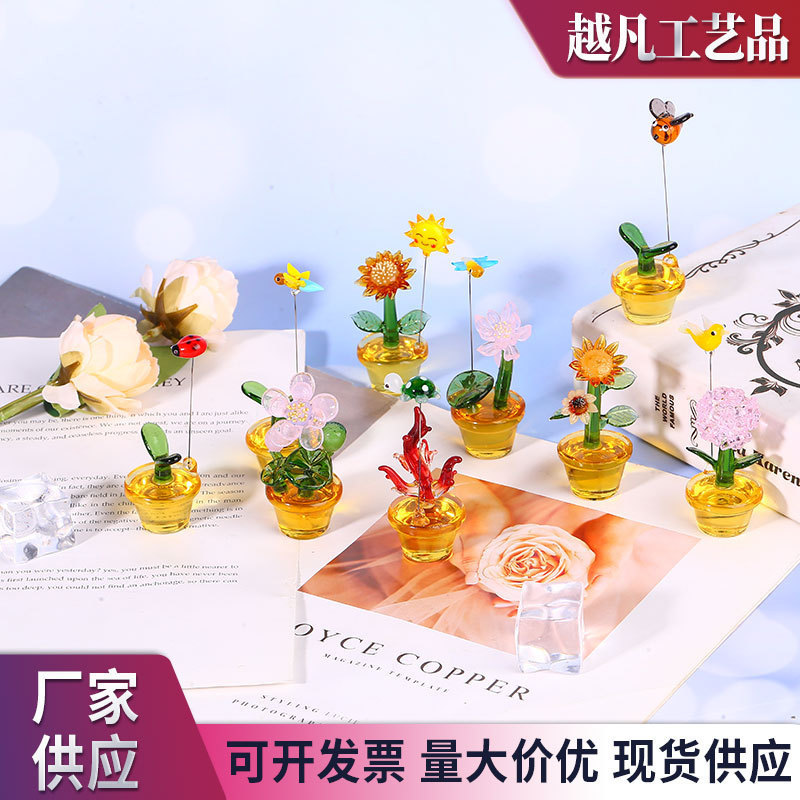 ガラスサボテンデスクトップ装飾品ガラスクリエイティブギフトリビングルームの装飾デスクトップ工芸品ミニ装飾品|undefined