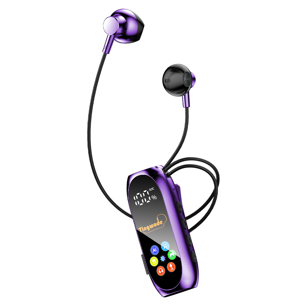 Ly11+lavalier bluetooth headset+bare metal+purple