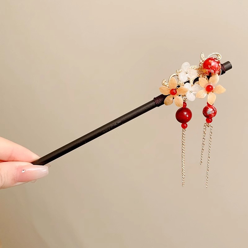 Estilo antiguo borla horquilla de las mujeres nuevo estilo chino mapache Han accesorios de ropa de alta calidad updo pelo Maxi falda horquilla paso agitar tocado