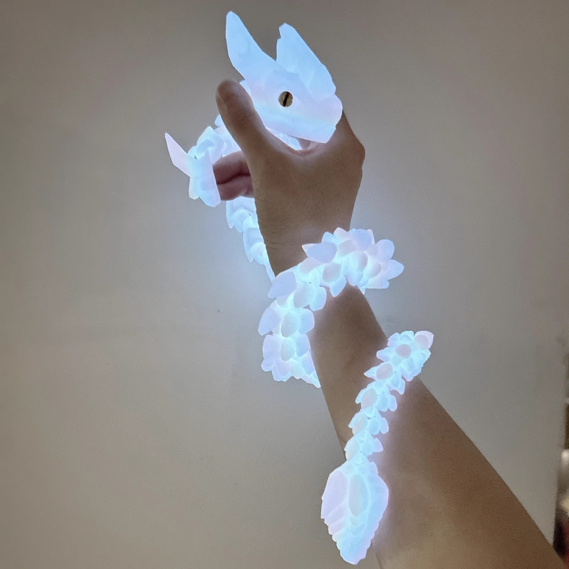3D打印龙水晶角龙晶石龙摆件关节可活动仿真神龙手办套模型造型