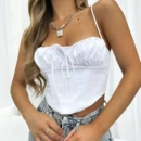 25536春夏季欧美新款性感纯色简约<font red=H>吊带</font><font red=H>抹胸</font>  时尚露背绑<font red=H>带</font><font red=H>小</font><font red=H>背心</font>