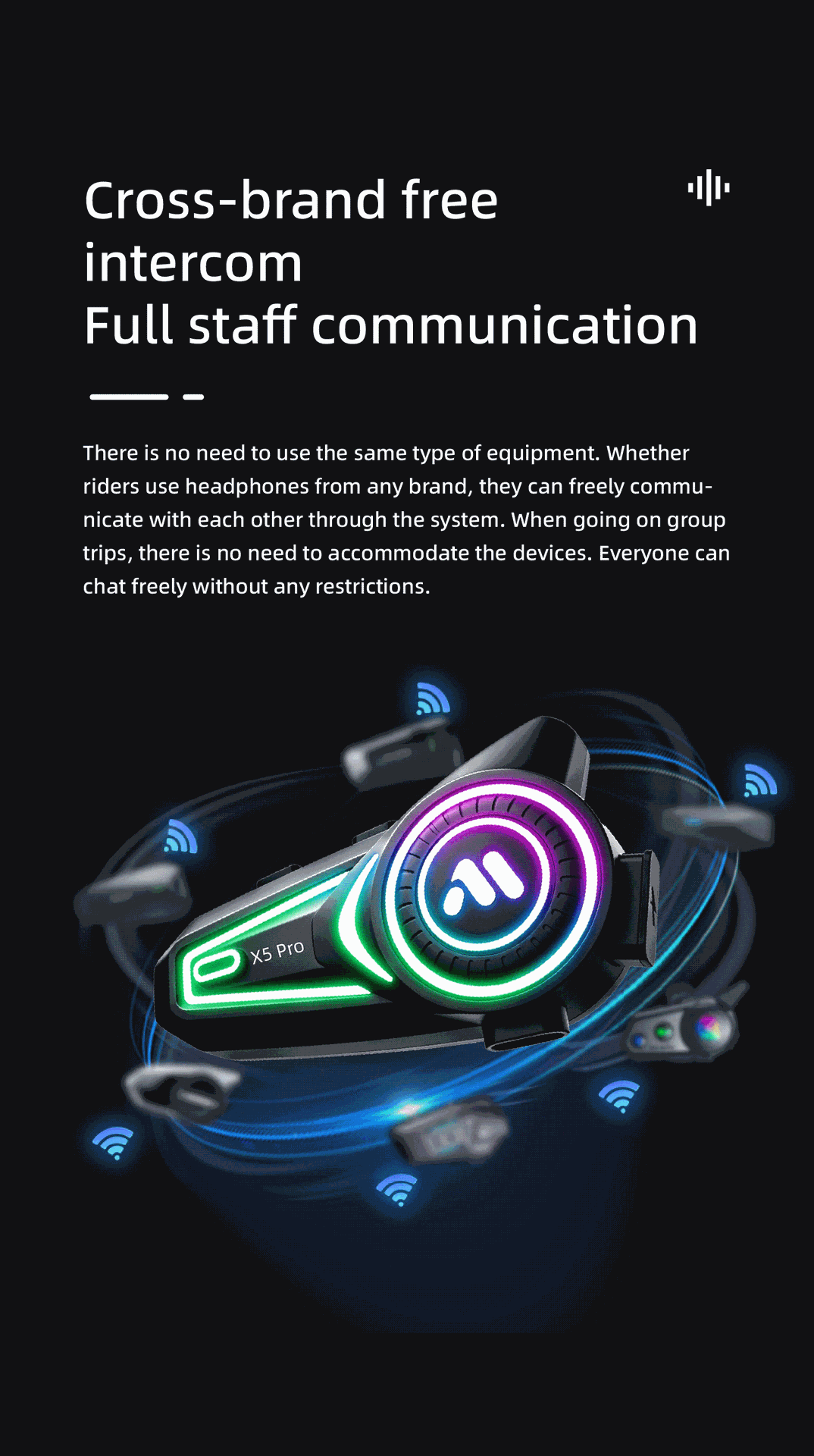 Waterproof motorcycle helmet bluetooth intercom headset