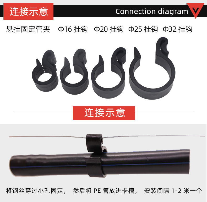 16MM 20MM 25MM 32MM tubo PE suspensión clip riego interior y exterior no incluye impuestos