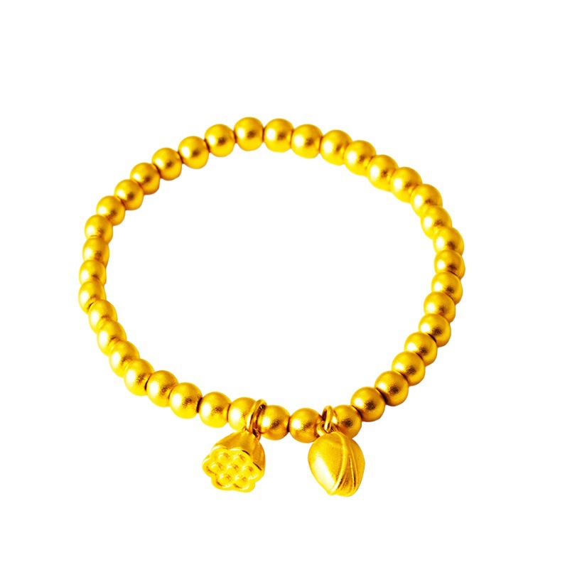 Herencia DE LA RED celebridad vivir dos Lotus pulsera de cuentas mujer Lotus mano cadena imitación 24K oro fabricantes al por mayor