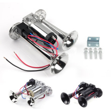 汽车鸣笛喇叭12V24V双管气泵连体喇叭汽车摩托车通用一体式气喇叭