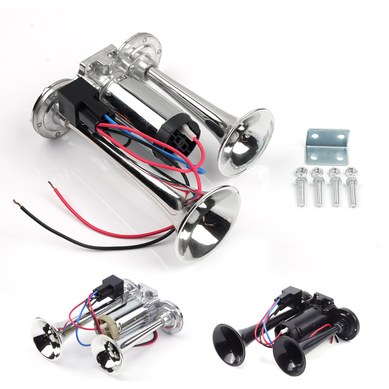 Car Horn 12V24V Dual-Tube Air Pump Integrated Horn Universal for Cars and Motorcycles Integrated Air Horn