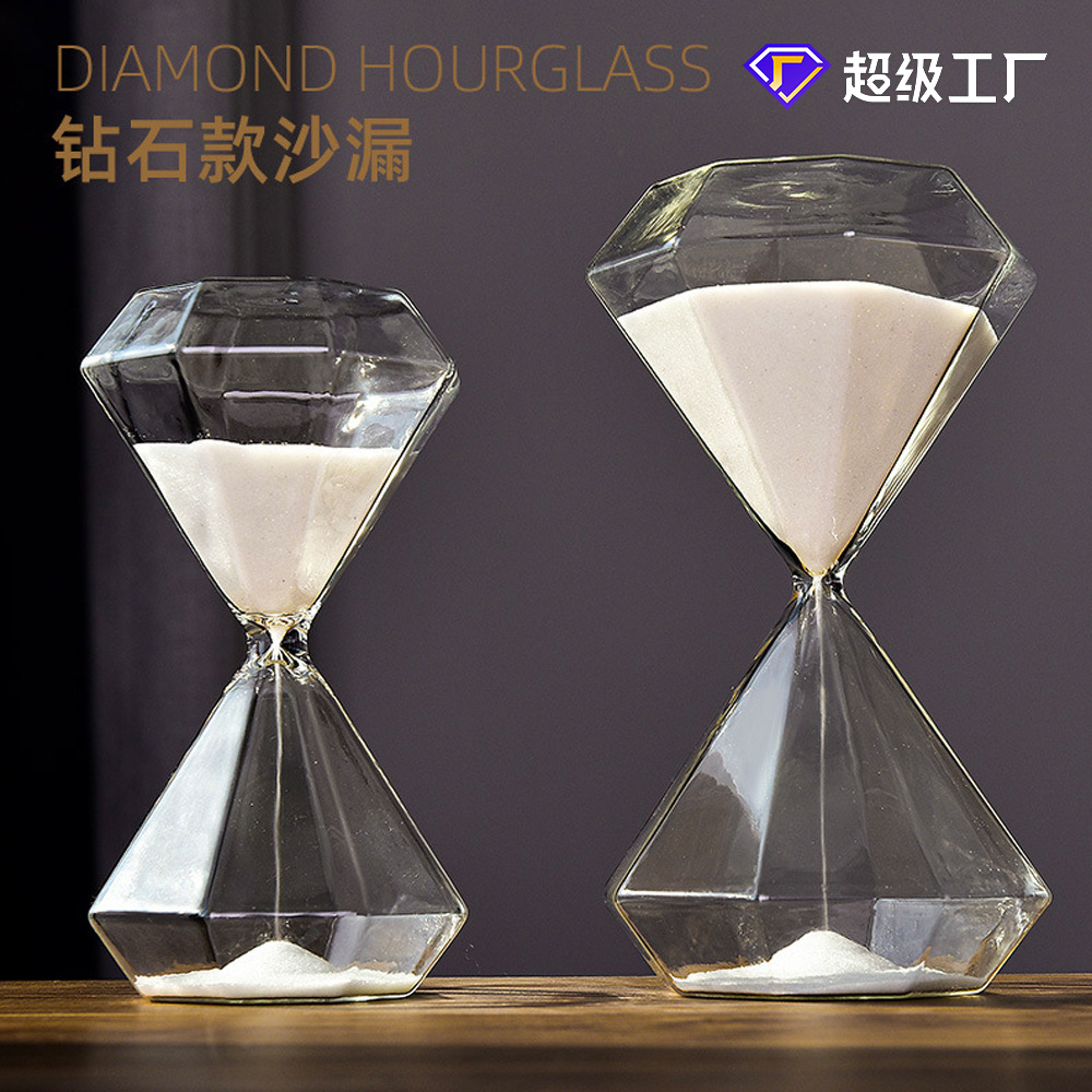 Reloj de Arena de Diamante Temporizador 5/15/30 Minutos de Vidrio de Alto Borosilicato