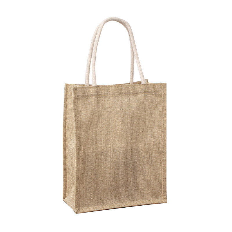 Bolsa de lino simple retro jute portátil bolsas de regalo de regalo de gran capacidad bolsas de lino personalizadas