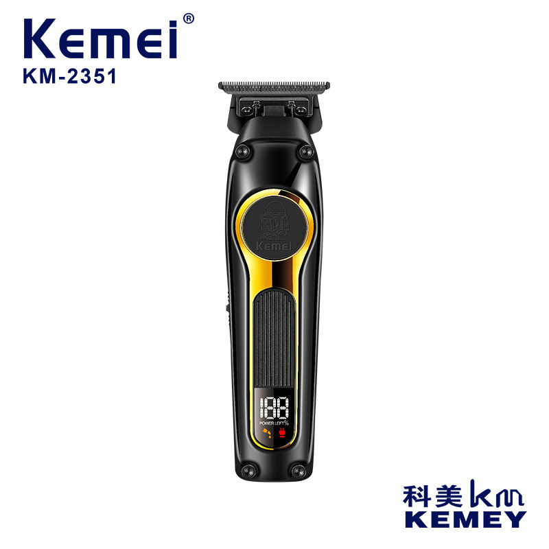 Kemei corte de pelo eléctrico profesional, salón de peluquería, cabeza de aceite, tijeras eléctricas domésticas, tijeras de corte de pelo DLC, pantalla digital.