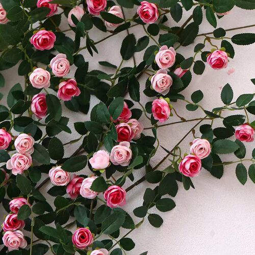 High-end simulated rose vine plastic artificial flowers air conditioner pipe beautification shading front door decoration arch background plant