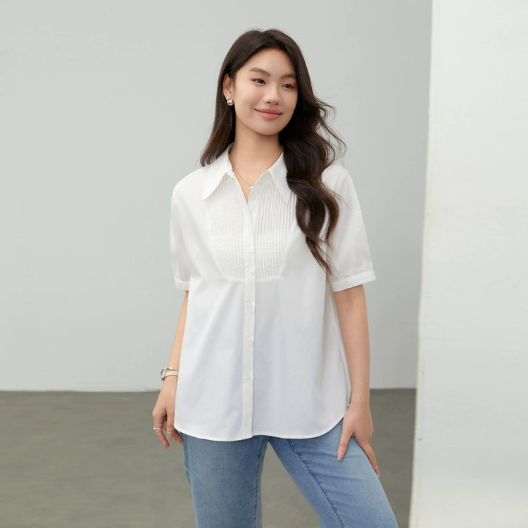 Модная и стильная универсальная рубашка с лацканами больших размеров, женская одежда для пышных женщин, лето 2025, новый стиль