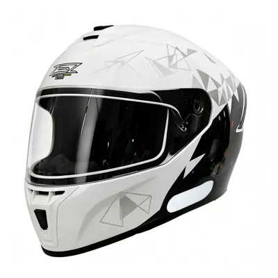 all seasons, safety helmet for riding, Motosiklet kaskı (dəbilqə) - white-thousand-paper-cranes-transparent-mirror-s-55-56