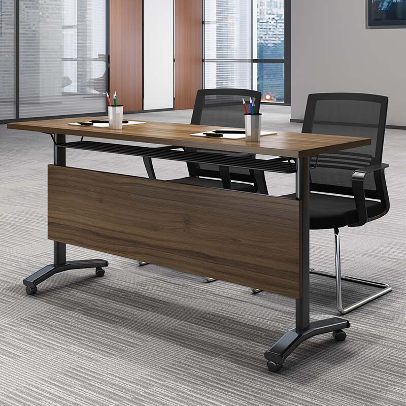 Training Table Folding Conference Table Desk Movable Office Training Table and Chair Combination Long Table Splicing Wheeled Table