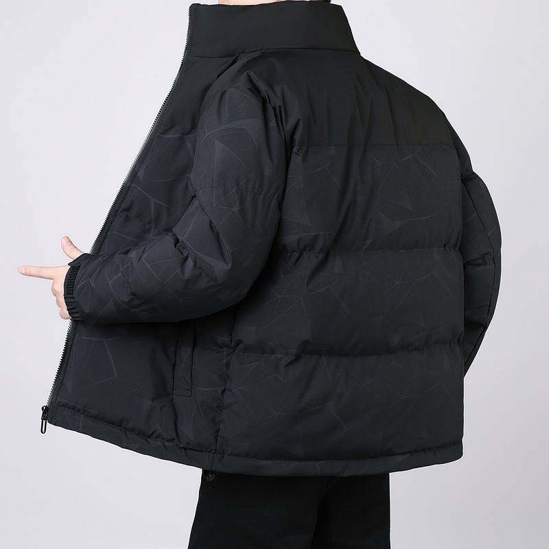 Invierno de invierno de algodón de pluma de tamaño grande hombre moda de la juventud de algodón cálido grueso chaqueta de algodón con capuchón suelta