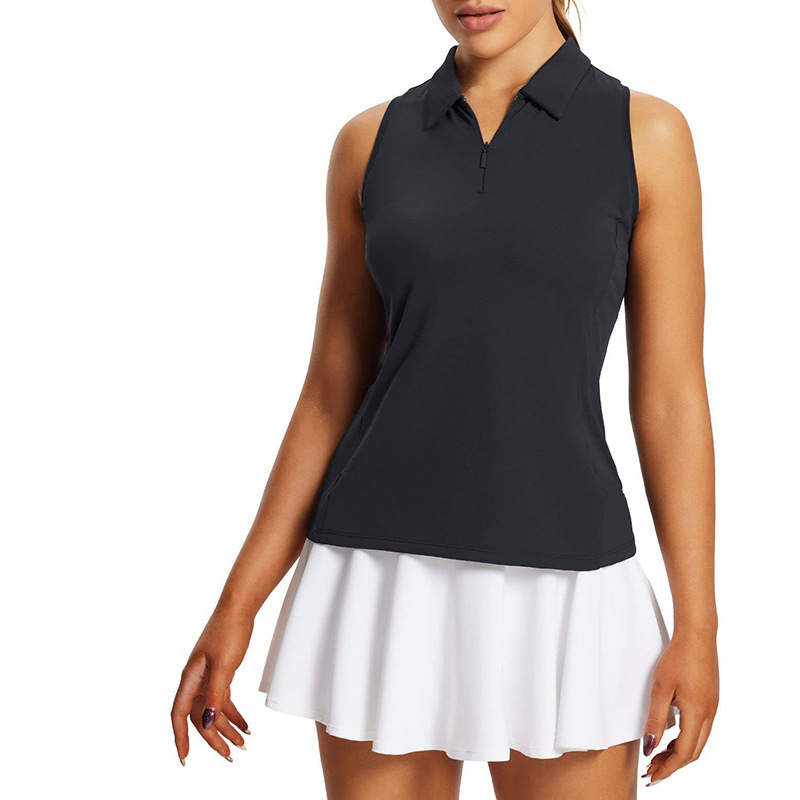 2023 new high quality women's sleeveless golf shirt vest polo racing back