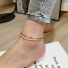 Golden chain stainless steel, brand ankle bracelet, accessory, 18 carat white gold, simple and elegant design, internet celebrity