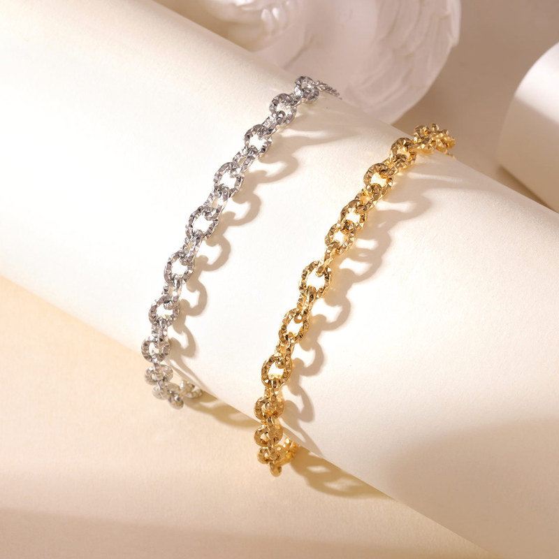 European and American Cross-Border Fashion Cuban Chain Electroplated High-End Design Bracelet Popular Simple Versatile Hand Jewelry Wholesale