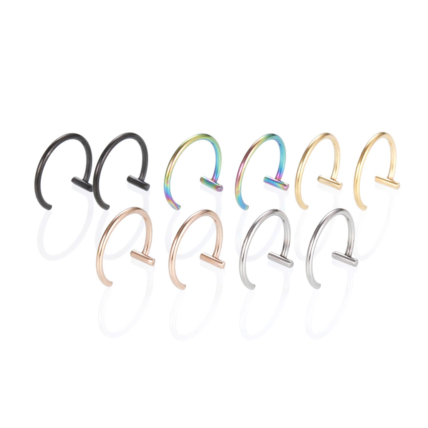 Fashion C Shape Stainless Steel Plating Lip Ring display picture 5