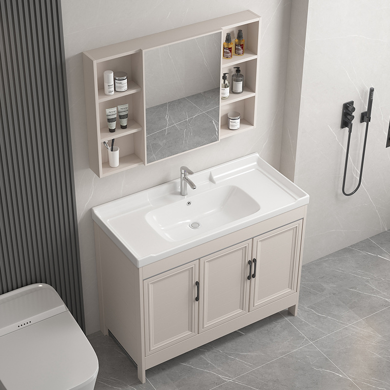 Cream-wind espacio de aluminio piso lavabo cerámica lavabo