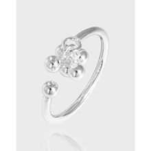 JZ1671梅陇银饰厂原创纯手工珠穗串S925纯银开口戒指轻奢小众设计