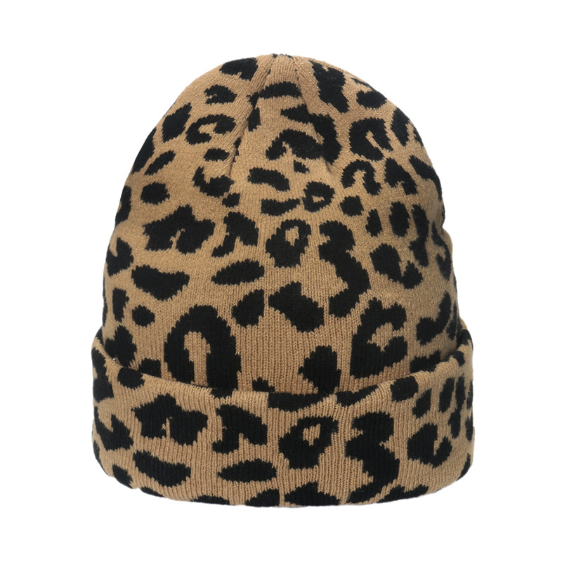 2023 Autunno e Inverno Jacquard Acrilico Cappello di Lana ins Casual Versatile Studente Sci Leopardo Cappello Lavorato A Maglia delle Donne_voghion.com
