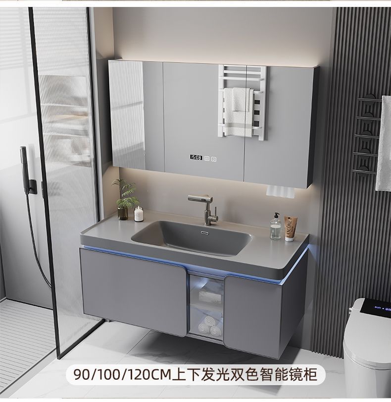 New minimalist bathroom cabinet, ceramic integrated basin bathroom cabinet, combined bathroom washbasin, new ceramic washbasin cabinet undefined