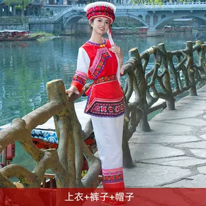 云南大理白族衣服男女旅拍写真传统白族舞蹈服装成人少数民族白族