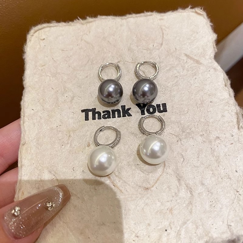 S925银针韩版耳钉简约气质小众个性珍珠耳环女高级感轻奢耳饰批发详情11