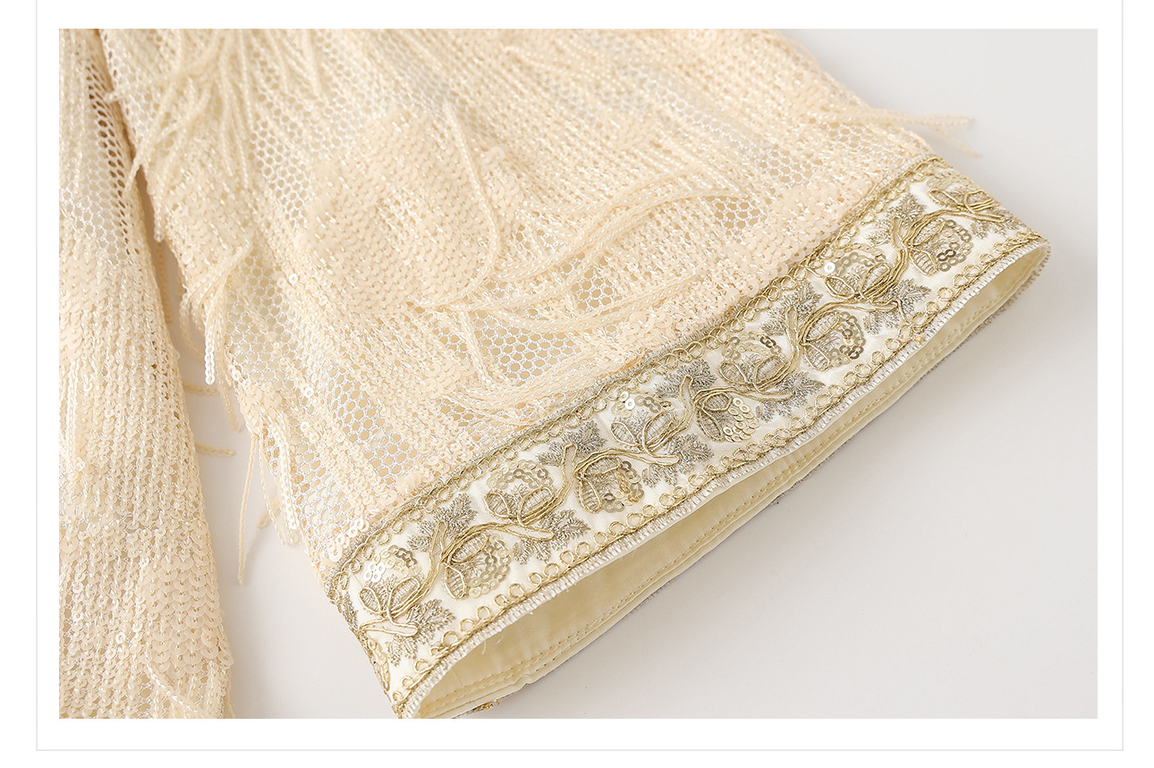 Áo khoác cardigan nữ cổ chữ V thêu tua rua — mơ chi tiết 20