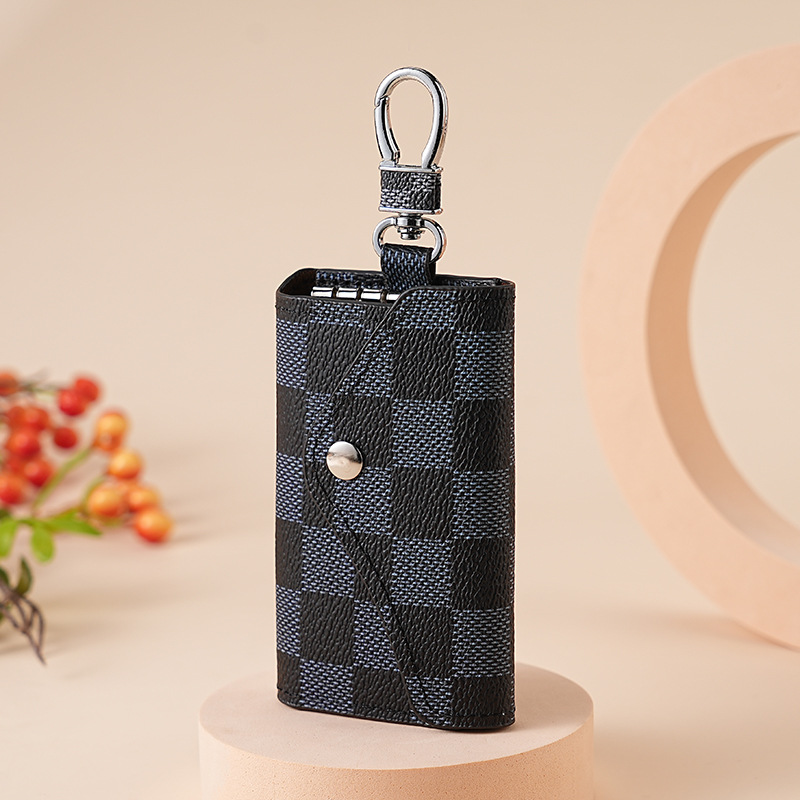 Estuche para llaves a cuadros simple de moda transfronteriza 2025 Estuche para llaves de GM con diseño a presión de estilo caliente de Amazon