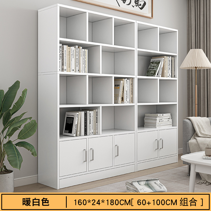 Estante de libros simple contra la pared sala de estar de oficinas multicapa almacenamiento de exhibición estante doméstico estante de libros de piso para estudiantes
