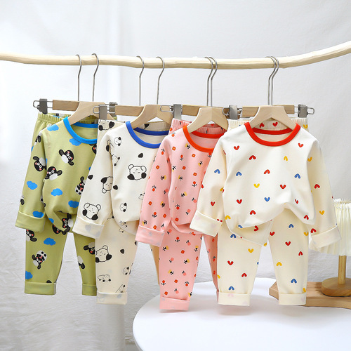 Children's Pajamas Set Autumn Baby Lycra Underwear Boys Home Clothes Girls Autumn Clothes Autumn Pants Children's Clothing Wholesale