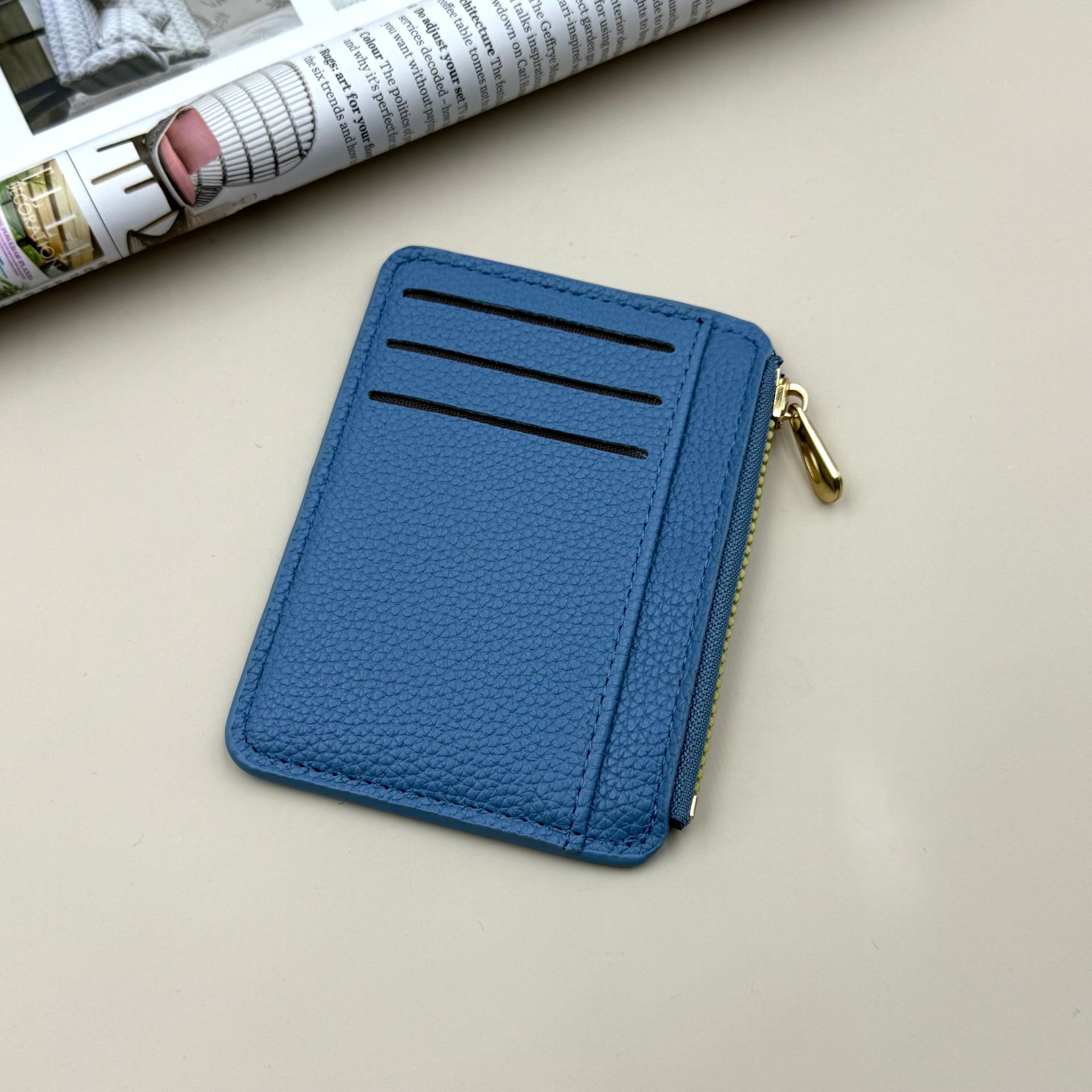 Comercio exterior nuevo tipo de bolsa de tarjetas con cremallera multifuncional de gran capacidad fuente transfronteriza litchi cartón clip multi-tarjeta bolsa de cambio