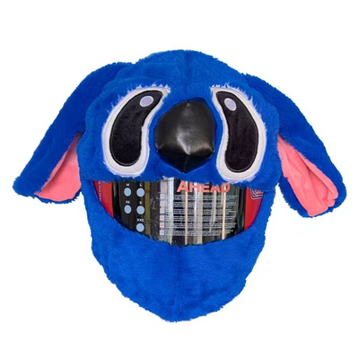 Cross-Border In-Stock Motorcycle Accessories Funny Animal Helmet Covers Plush Cartoon Headgear for Motorcycle Riders (Motosiklet dəbilqələri) - stitch-blue