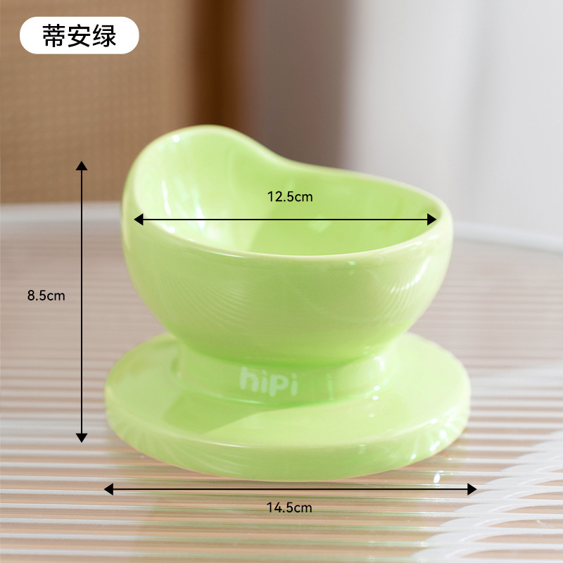 Suministros transfronterizos para mascotas, área de humedad de alimentos, tazones dobles de cerámica para gatos lindos, tazones para gatos anti-volcado, tazones para beber, tazones para perros, tazones para mascotas