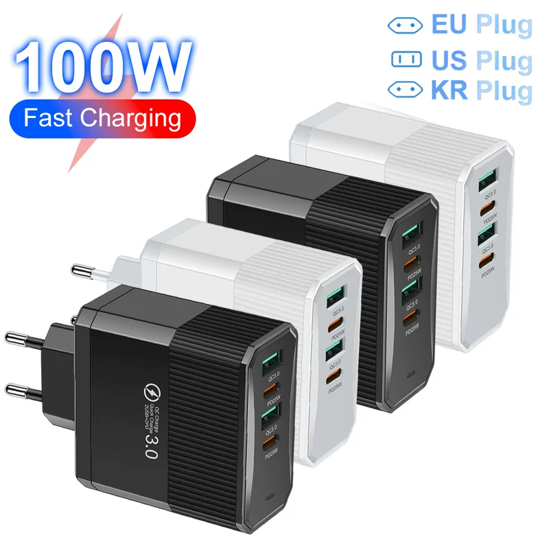 Мобильный телефон, зарядка, планшетная вилка, блок питания, 100W