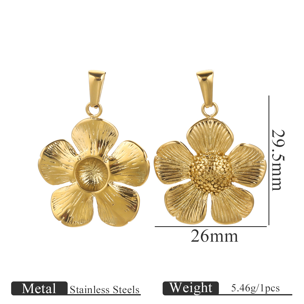 Acero inoxidable 18K dorado flores creativas en el viento nicho collar DIY de verano alta sensación accesorios