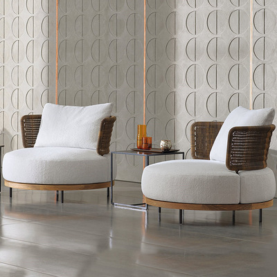 Sofá al aire libre transfronterizo patio nórdico todo el aluminio ocio arte combinación de silla de caña al aire libre muebles de caña combinación de mesa de té