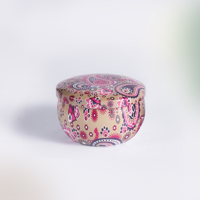 Venta al por mayor regalo de estilo étnico planta de soja cera aromaterapia vela decoración del hogar hojalata aromaterapia hierro puede vela