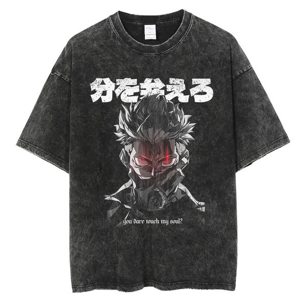Black cotton men's retro T-shirt