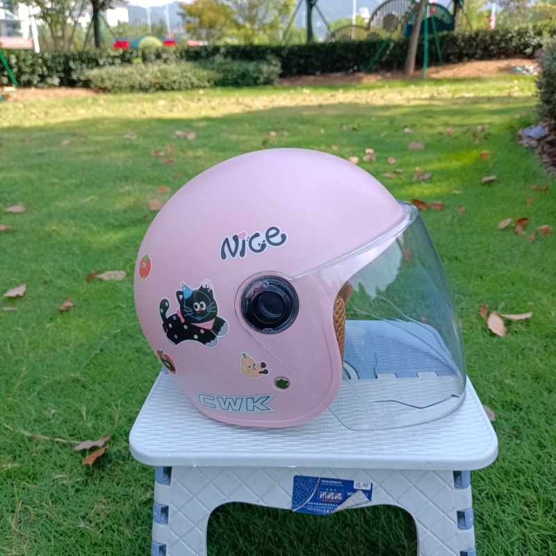 3C Certified Electric Vehicle Helmet for Kidsren Aged 1-8 Years Old, Battery Motorcycle Autumn and Winter Cotton Warm Sun Protection Safety Helmet