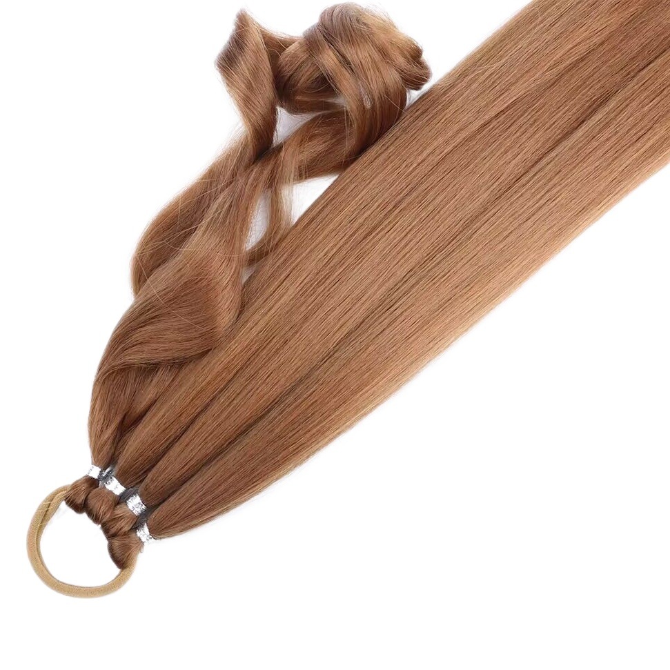 Peluca ponytail mujer enrollamiento extensión del pelo ponytail peluca Cola de Caballo de boxeo en stock Xuchang trenza peluca