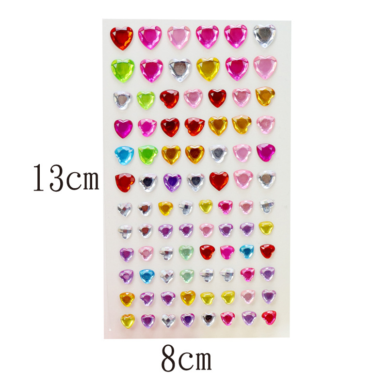 Cruz-frontera acrílico diamante amor estrella pegatinas niños DIY partido álbum teléfono móvil agua taza cristal diamante pegatinas