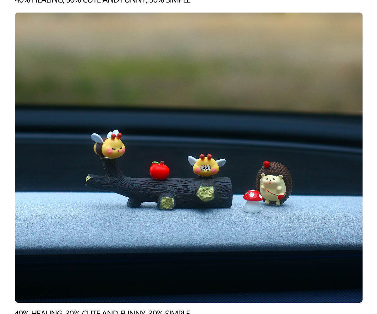Interesting Little Bee Car Dashboard Ornament Creative Stress-Relief DIY Car Interior Decoration Healing Personalized Figurine