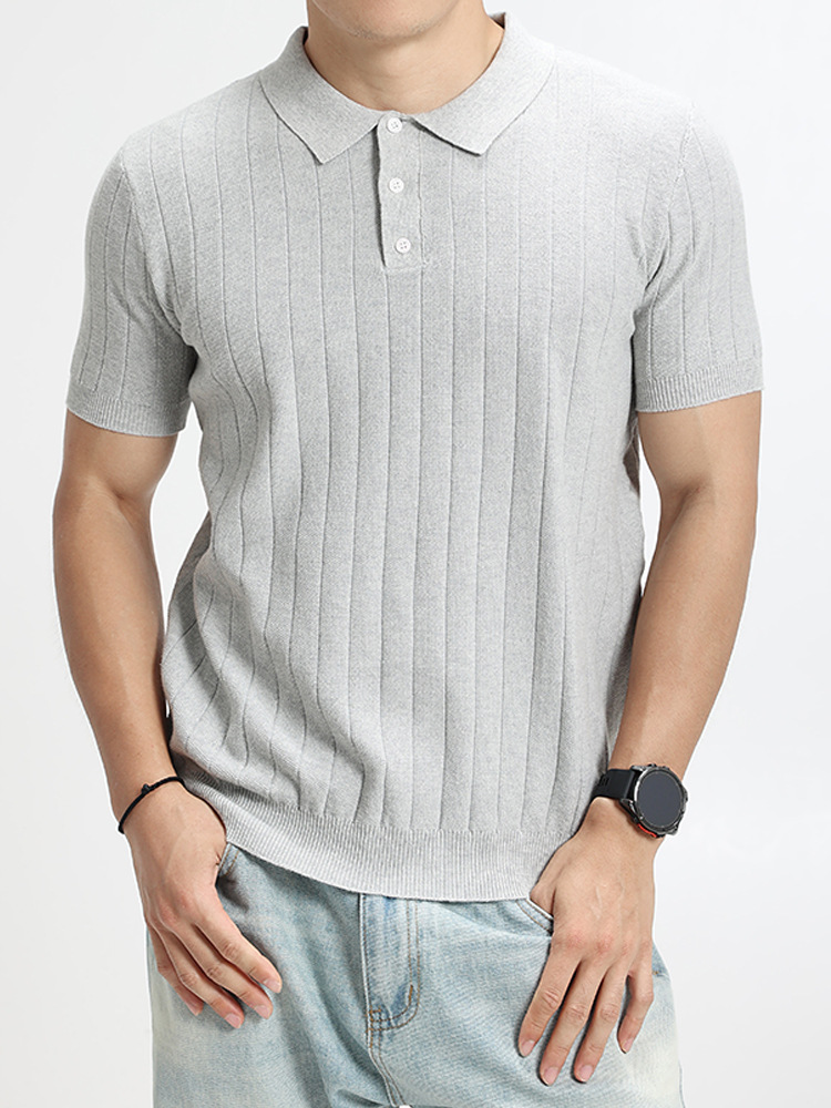 Lujo ligero de hombre viejo dinero viento tren de punto polo camiseta de verano de manga corta casual camiseta de alta calidad ropa de hombre