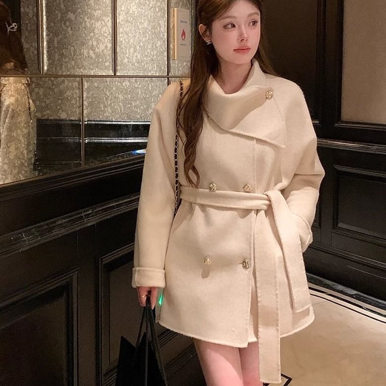 富家千金小香风毛呢外套女秋冬季感超好看小个子气质毛呢大衣|undefined